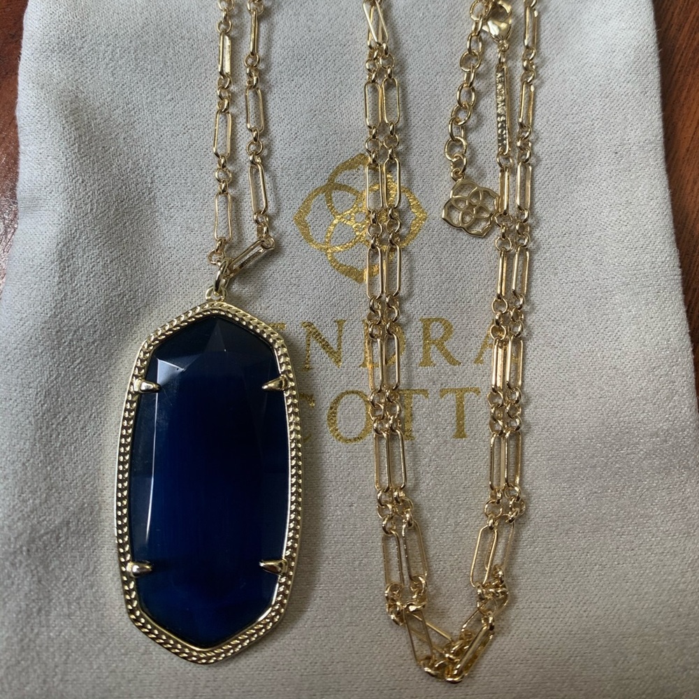 Kendra Scott Navy Cat’s Eye Gold Reid